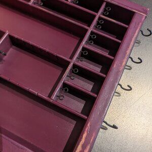 Wall Mount Jewelry Display Vintage Typing Drawer